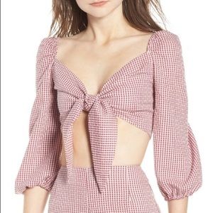 Wayf Digby Tie-Front Crop Top